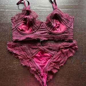 Thistle and Spire Mulberry Bra and Panty set